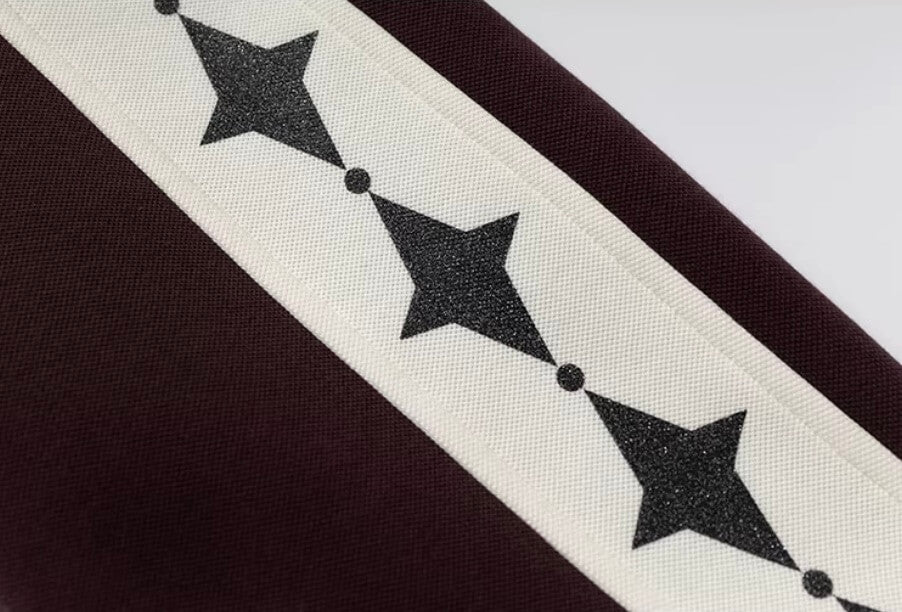 YADcrew Glitter Star Sleeve Stripe Track Jacket