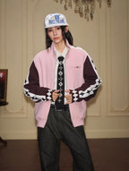 YADcrew Glitter Star Sleeve Stripe Track Jacket