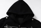 YADcrew Napoleonic Style Epaulette Zip Up Hoodie