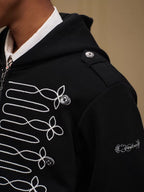 YADcrew Napoleonic Style Epaulette Zip Up Hoodie
