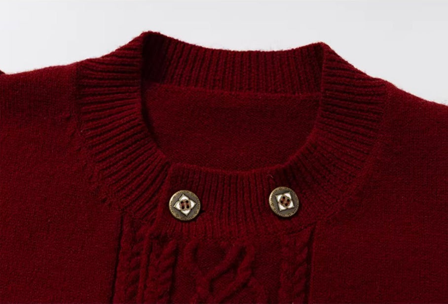 YADcrew Double Breasted Metal Button Cable Knit Cardigan