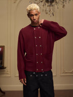 YADcrew Double Breasted Metal Button Cable Knit Cardigan