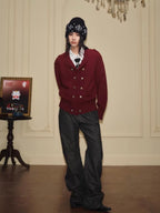 YADcrew Double Breasted Metal Button Cable Knit Cardigan