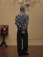 YADcrew All Over Star Fuzzy Knit Sweater