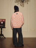 YADcrew All Over Star Fuzzy Knit Sweater