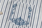 YADcrew Baroque Embroidered Striped Long Sleeve Shirt