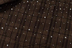 YADcrew Galaxy Rhinestone Plaid Short Sleeve Shirt