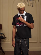 YADcrew Lion Crest Embroidered Polo Shirt