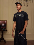 YADcrew Camo Rhinestone Puzzle Tee