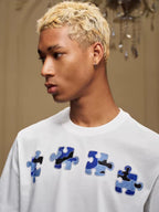 YADcrew Camo Rhinestone Puzzle Tee