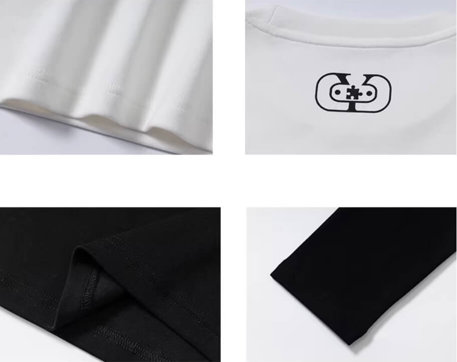 YADcrew Neck Logo Print Stretch Long Sleeve Tee