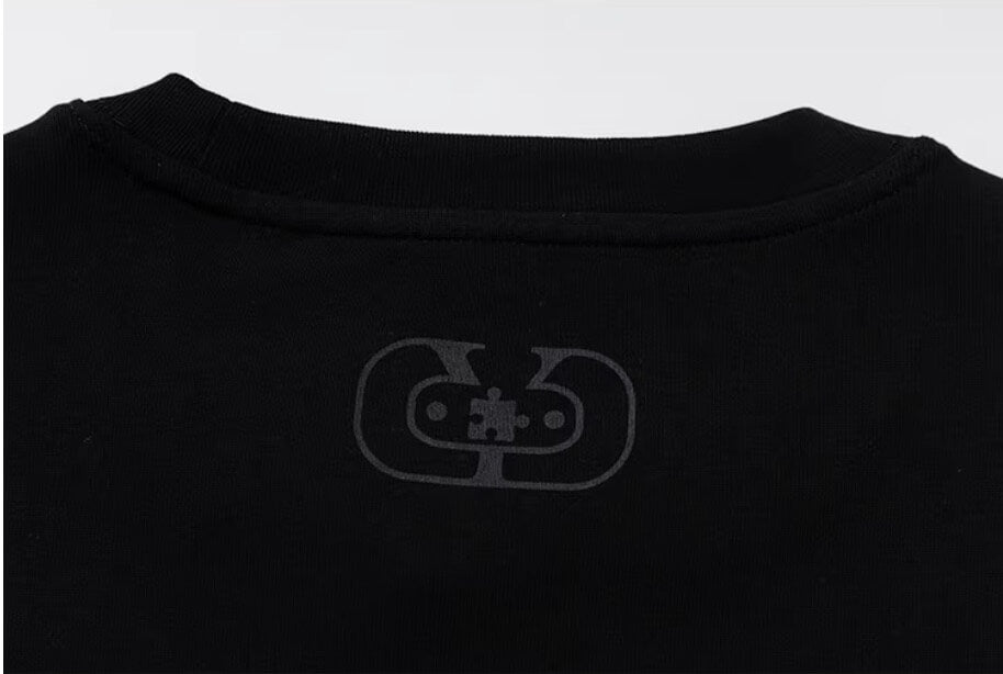 YADcrew Neck Logo Print Stretch Long Sleeve Tee