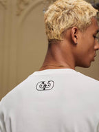YADcrew Neck Logo Print Stretch Long Sleeve Tee