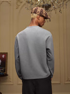 YADcrew Baroque Embroidered Half Zip Waffle Thermal Long Sleeve Tee