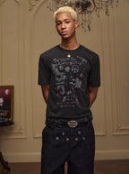YADcrew Vintage Rhinestone Camo Dove Tee