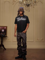 YADcrew Galaxy Rhinestone 3D Logo Embroidered Tee