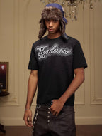 YADcrew Galaxy Rhinestone 3D Logo Embroidered Tee