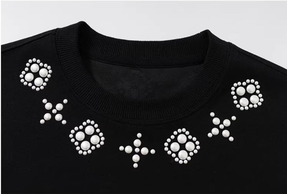 YADcrew Four Leaf Clover Pearl Neckline Tee