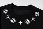 YADcrew Four Leaf Clover Pearl Neckline Tee