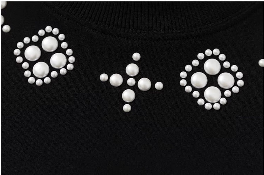 YADcrew Four Leaf Clover Pearl Neckline Tee