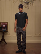 YADcrew Four Leaf Clover Pearl Neckline Tee