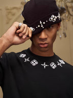 YADcrew Four Leaf Clover Pearl Neckline Tee