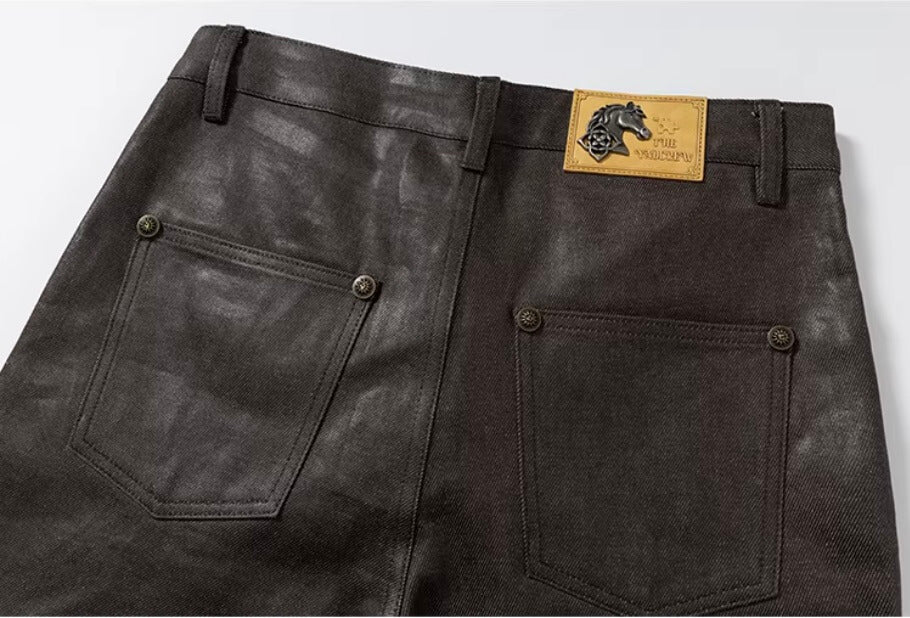 YADcrew Five Button Waxed Denim Jeans