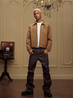 YADcrew Five Button Waxed Denim Jeans