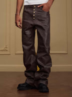 YADcrew Five Button Waxed Denim Jeans