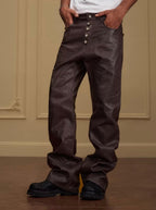 YADcrew Five Button Waxed Denim Jeans