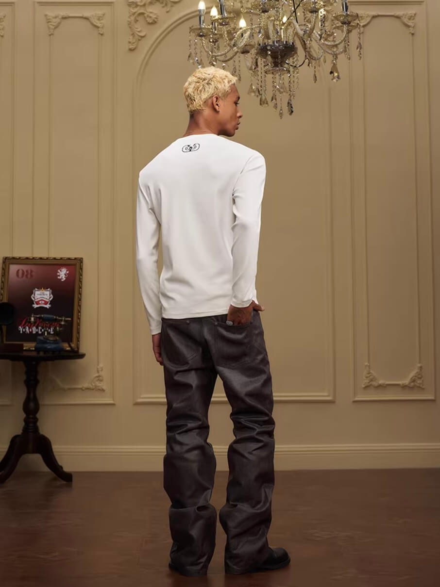 YADcrew Five Button Waxed Denim Jeans