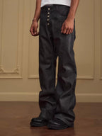 YADcrew Five Button Waxed Denim Jeans