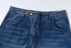 YADcrew PU Jelly Finish Washed Flared Denim Jeans