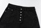 YADcrew Five Button Black Denim Baggy Jeans