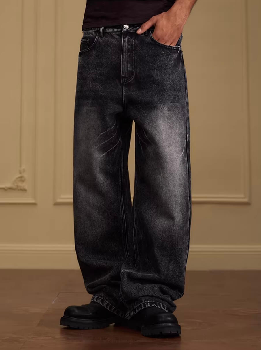 YADcrew Vintage Whiskered Washed Flared Jeans