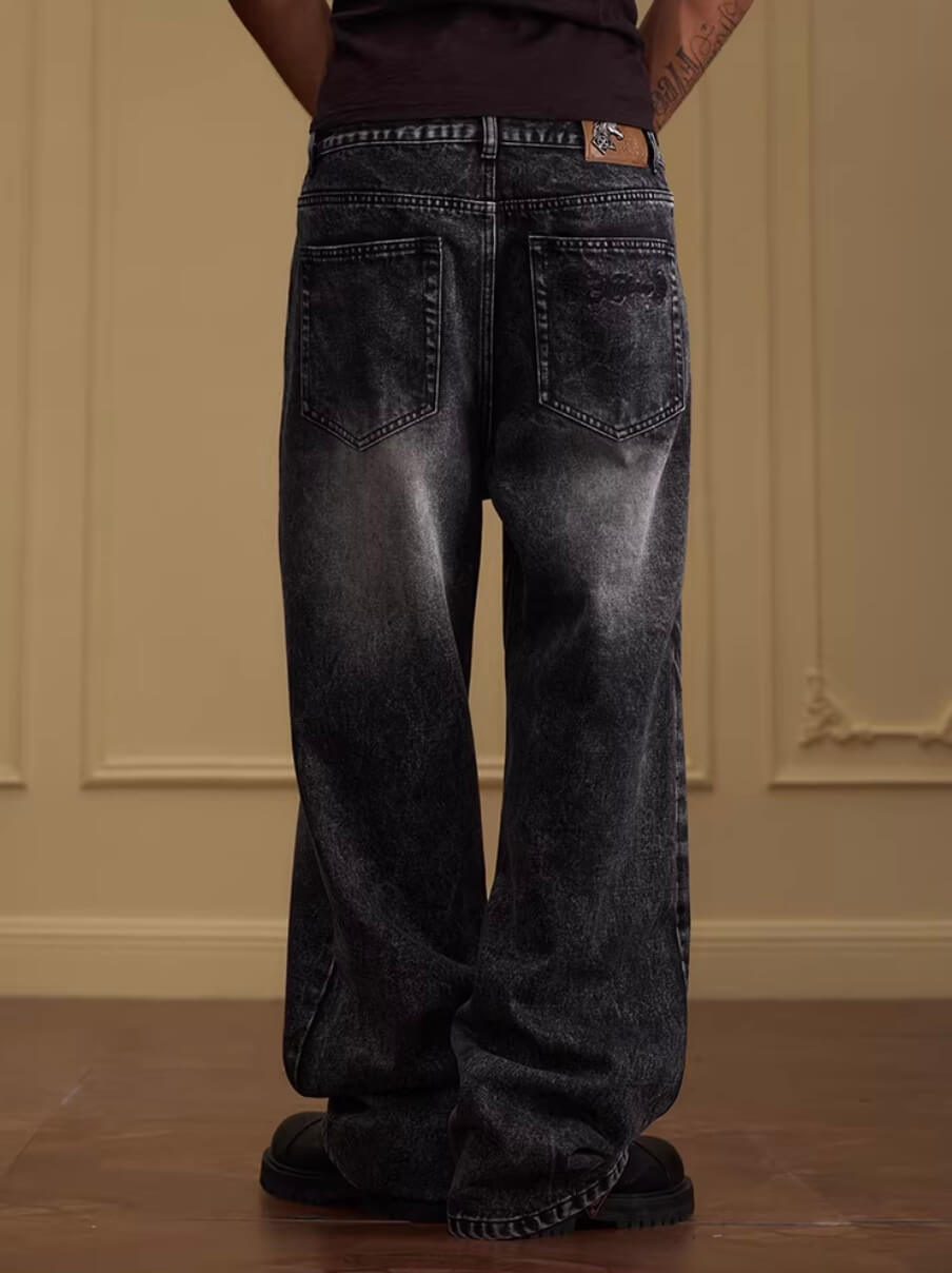YADcrew Vintage Whiskered Washed Flared Jeans