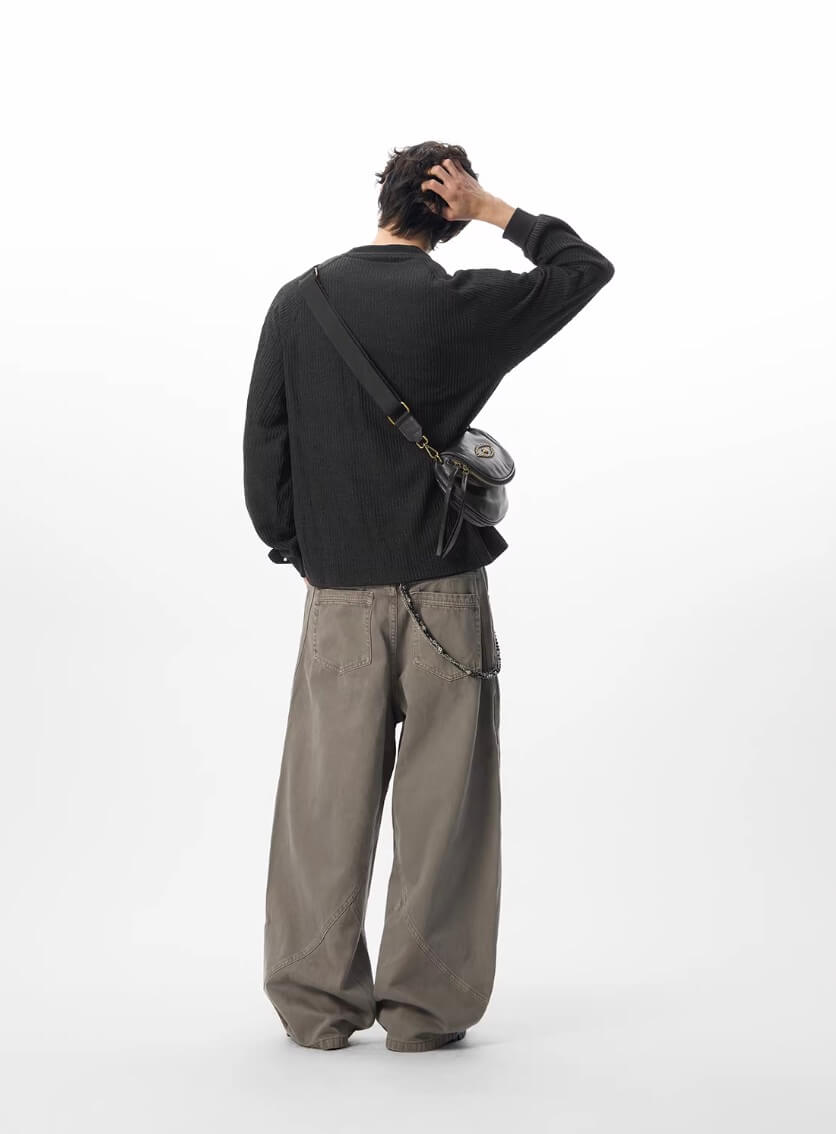 JHYQ Curved 3D Stitch Baggy Machete Pants