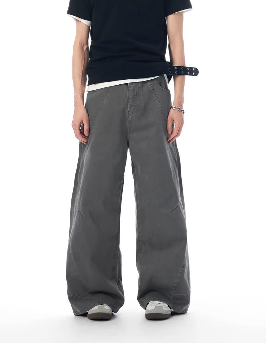 JHYQ Curved 3D Stitch Baggy Machete Pants