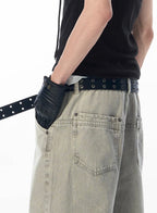JHYQ Washed 3D Constructed Baggy Jeans