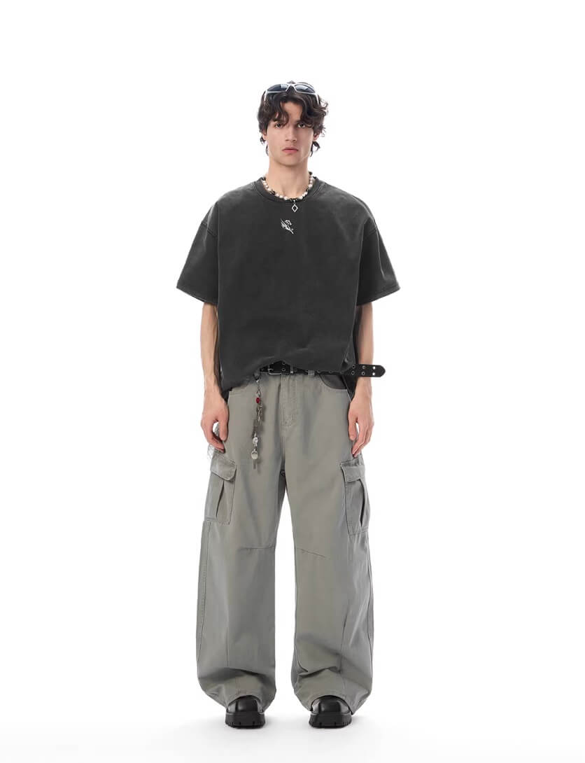 JHYQ 3D Cut Multi Flap Pocket Baggy Cargo Pants