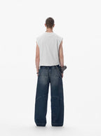 JHYQ 3D Structured Washed Baggy Painter Jeans