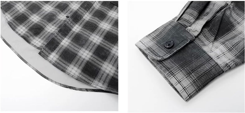 JHYQ Plaid Patch Pocket Long Sleeve Shirt