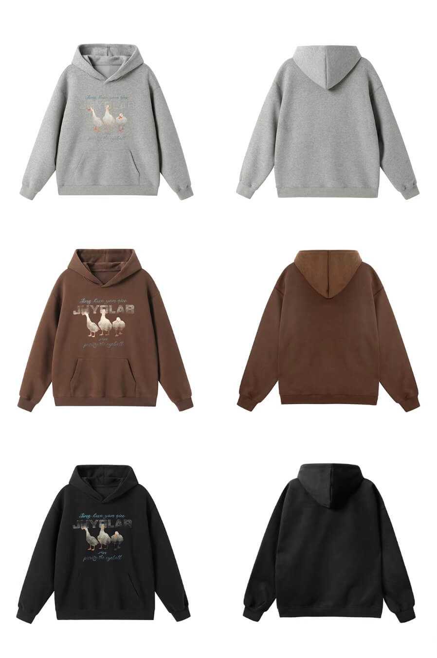 JHYQ Vintage Lucky Duck Print Hoodie