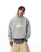 JHYQ Vintage Lucky Duck Print Hoodie