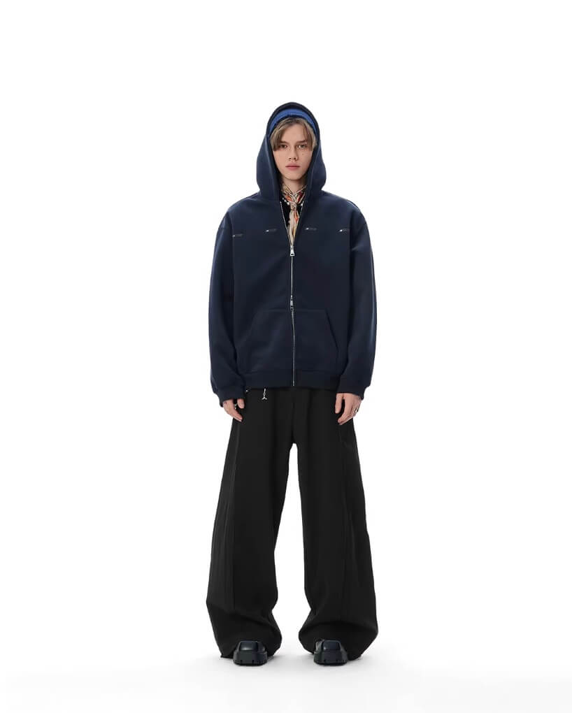 JHYQ Small Logo Double Zipper Hoodie