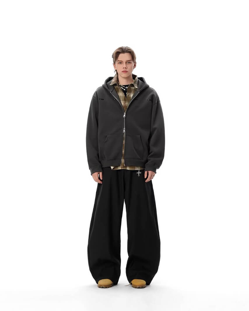 JHYQ Small Logo Double Zipper Hoodie