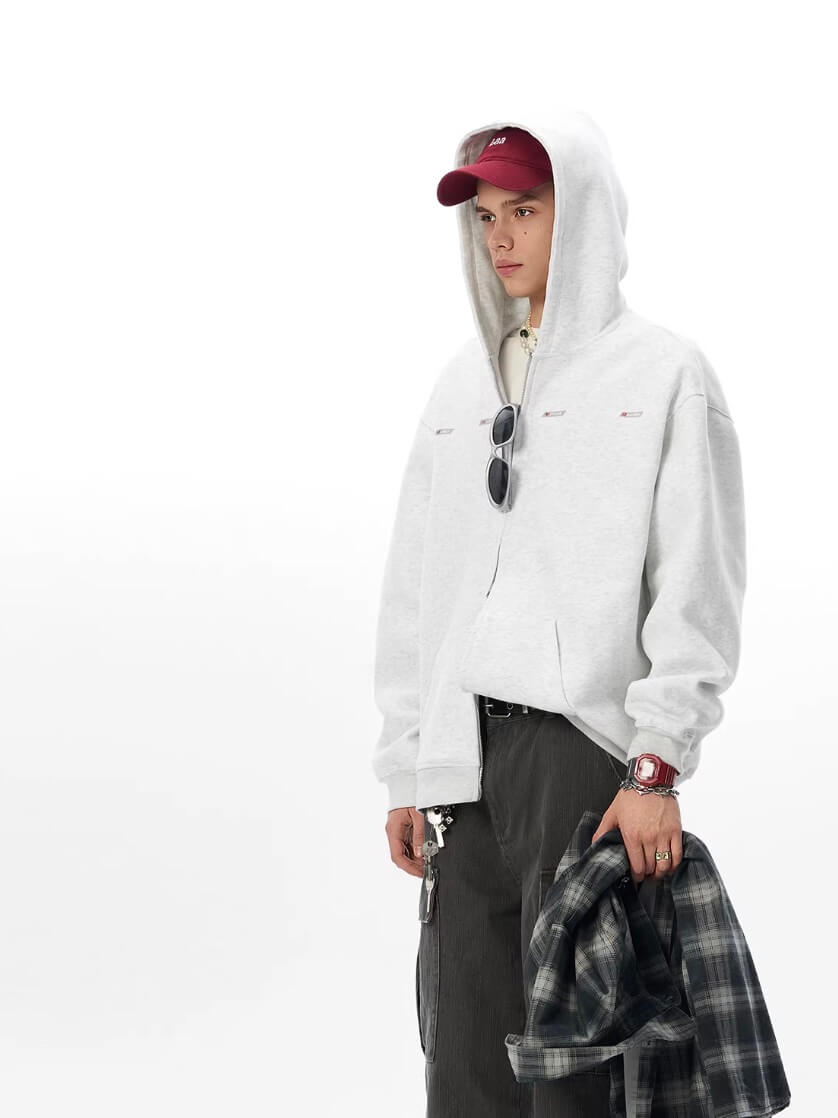 JHYQ Small Logo Double Zipper Hoodie