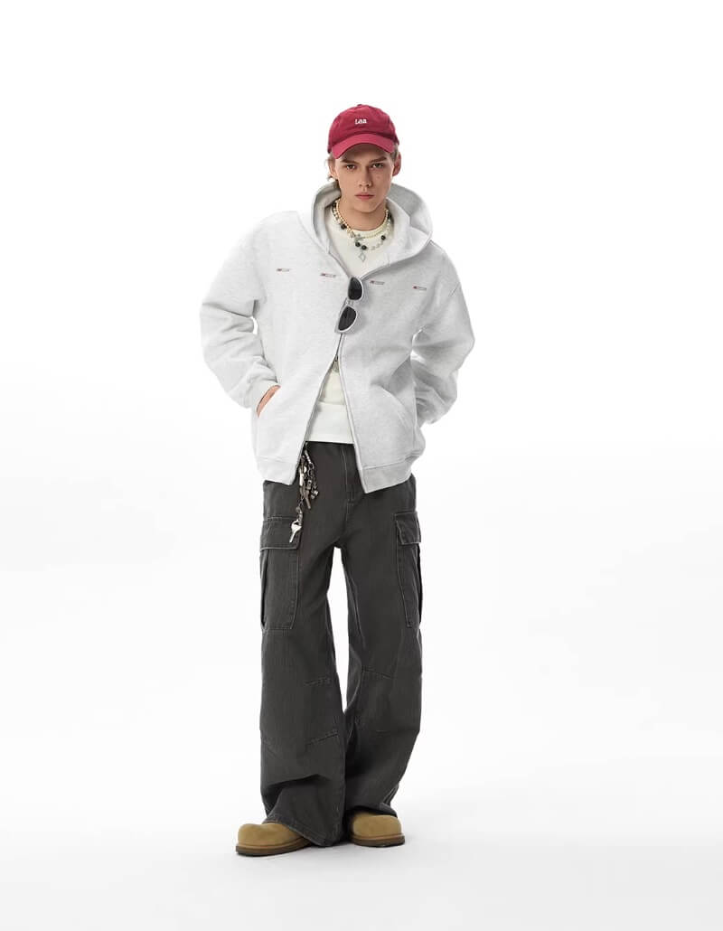 JHYQ Small Logo Double Zipper Hoodie