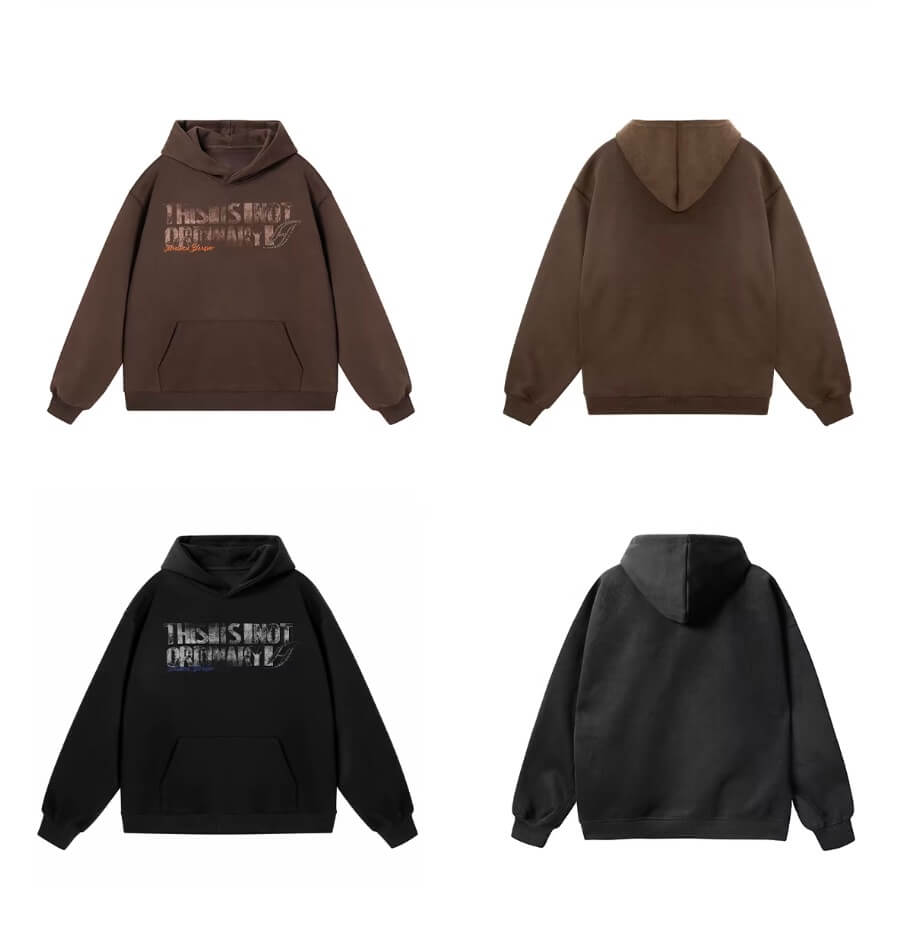 JHYQ Vintage Letter Print Rivet Hoodie