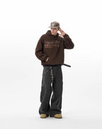 JHYQ Vintage Letter Print Rivet Hoodie